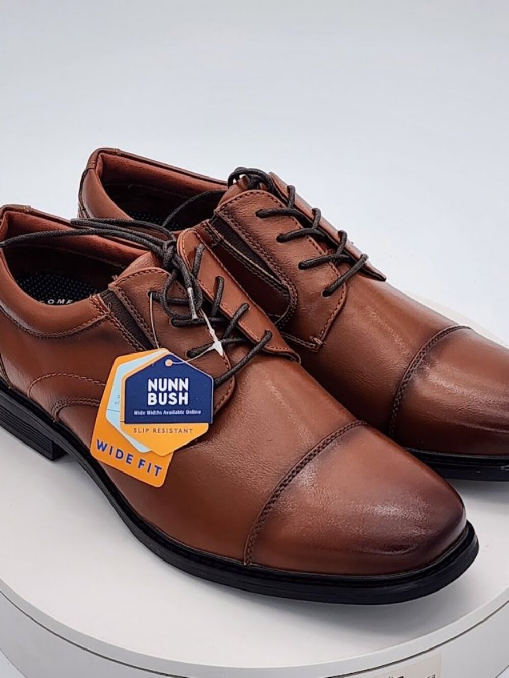 Nunn Bush Jarvis Cognac Cap Toe Oxford Dress Shoes Men’s Size 9 Wide